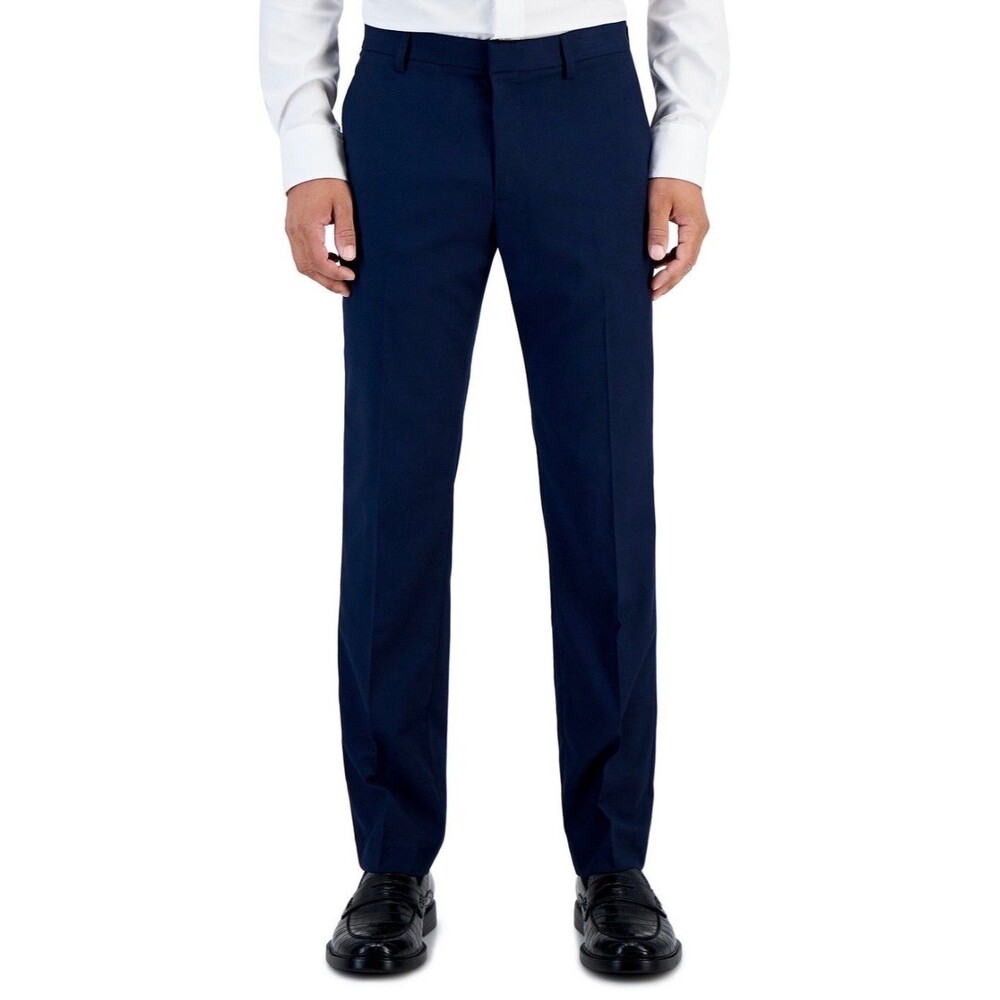 $95 PERRY ELLIS MENS 30X30 TOTAL ECLIPSE BLUE SOFT TROUSERS DRESS PANTS SLACKS